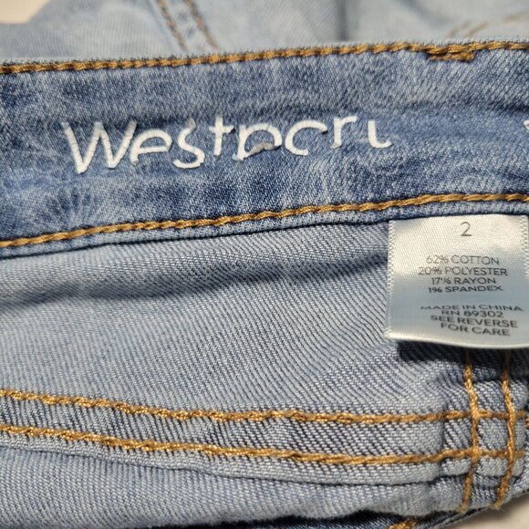 Westport Ankle Jeans Womens Size 2 Low Rise Light Wash Raw Hems Denim Pants - Picture 6 of 8